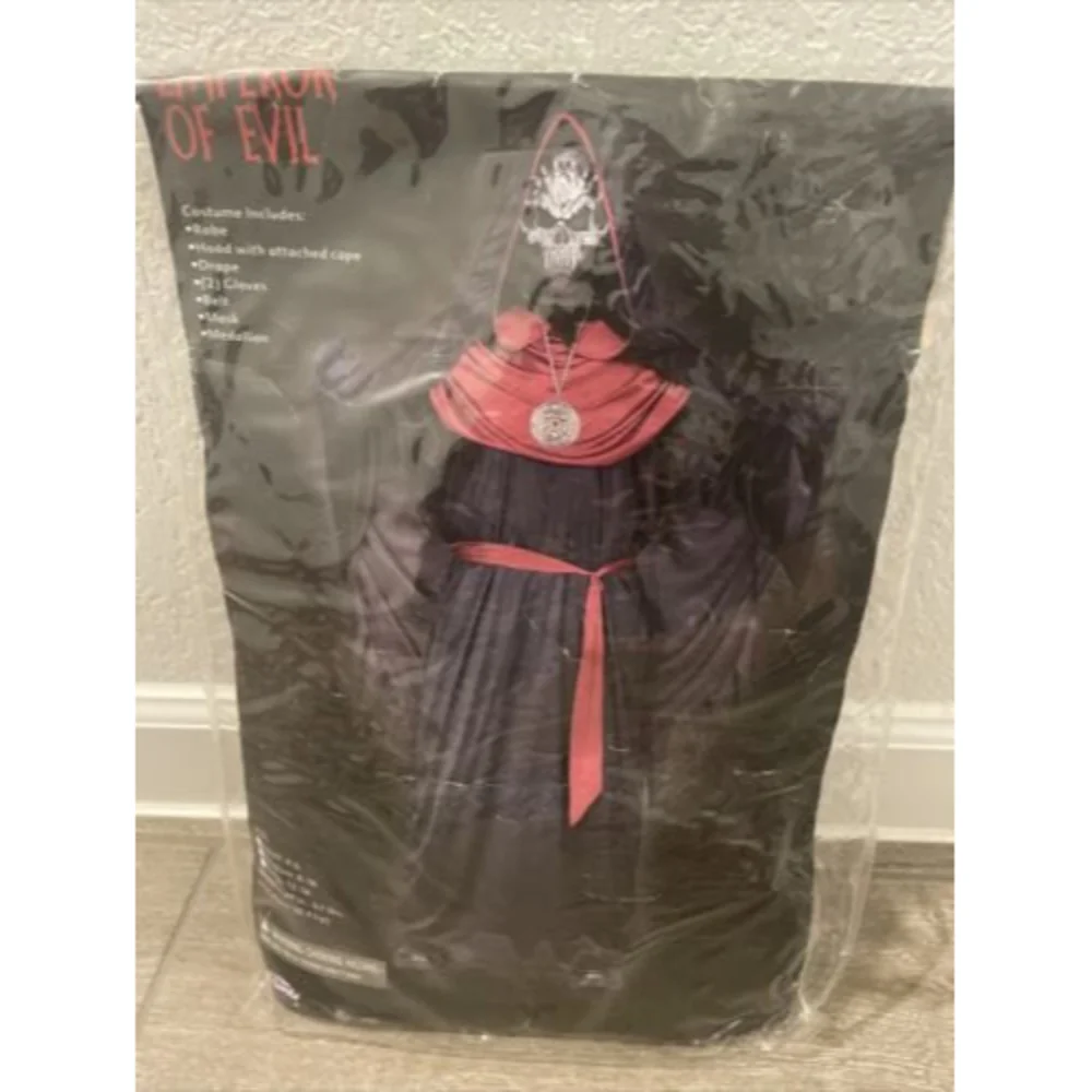 Emperor Of Evil Child Cape Costume Full Black Hooded Robe Halloween Funworld - Picture 1 of 4